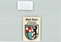 91477 W8536 Markt Bibart Vignette Wappen Kaffee Hag Nr. 46 ca. 1920-1940 Schwarzer Biber