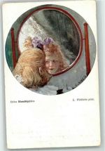 Mädchen Eitles Blondköpfchen sign.L.Widlizka Nr.528 Wiener Kunst Künstlerkarte