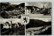 07338 O6804 Leutenberg , Thür - Marktplatz Schloß Friedensburg Stadtwappen