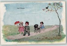 Auf Urlaub Puppenwagen WB SS Nr.4971 Kinder in Uniform
