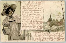 Frau Aquarell Postkarte Serie 45 Nr.2 TSN 1902