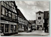 63303 W6072 Dreieichenhain Foto AK Obertor Uhr Auto Möbel Dietrich Fachwerkhaus