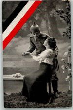 Schwarz-Weiß-Rot Paar Soldatenliebe 1916
