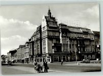 16816 O1950 Neuruppin - OdF-Platz Ecke Karl-Marx-Straße Modegeschäft Kinderwagen