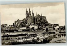 O8250 Meißen , Sachs Dampfer Weltfrieden Schloss Dom Raddampfer Foto AK