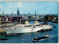 W2000 Hamburg Dampfer Schlepper Frachtschiff Hafen Dampfer Foto AK