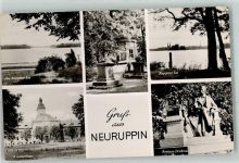 16816 O1950 Neuruppin - Am Ruppinger See Krankenhaus Tempelgarten Fontane Denkmal
