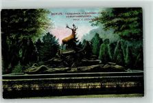 W1000 Tiergarten Hirsch Grosser Stern Hubertusbrunnen Hunde Jäger Brunnen