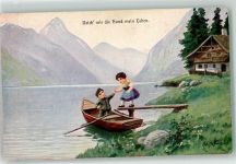 Reich mir die Hand mein Leben Ruderboot WB SS Nr.5068 Hoffmann, Ad. Künstlerkarte