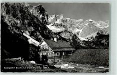 Bachlalm Foto AK Alpengasthaus mit Dachstein