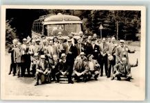 Männergruppe Omnibus Privatfoto AK