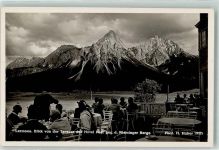 6631 Lermoos - Blick vom Hotel Post gegen d. Mieminger Berge