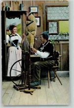 Spinnrad Tracht Bahnpost 36 No. 25 Spinnerei 1908