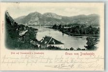 53424 W5480 Rolandseck 1899 - Blick auf Nonnenwerth und Drachenfels