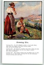 Gedicht Sonntag ist`s Tracht sign. W. Hinze Nr 505 Wanderer Verlag Naturfreunde 1918 Künstlerkarte