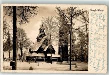 Brückenberg Karpacz Gorny 1940 Foto AK Kirche Wang Winter
