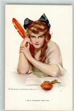 Frau Feder Ive a thought for you Reinthal und Newman Nr.889 Tintenfass Künstlerkarte