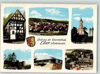 65620 W6251 Ellar , Kr Limburg a d Lahn Foto AK Burgschmiede St. Maiminus Historische Burgruine Katholischer Kindergarten Gartenanlage Zwerg Wappen Gruß Sommerfrische