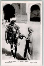 Wasserverkäufer Schwarzafrikaner Foto Flandrin Nr.27 Motiv Marokko Foto AK