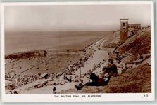 Blackpool Foto AK Schwimmbad Strand