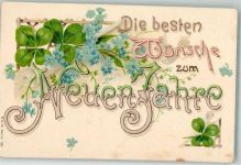 Vergissmeinnicht Klee M.S.i.B. Serie 160 Neujahr Prägedruck