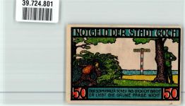 47574 W4180 Goch 1922 Notgeldschein 50 Pfennig Steintor