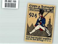 32756 W4930 Detmold 1920 Notgeldschein 50 Pfg Gutschein Nr. 539936