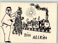 Eisenbahn Bin Allein Humor Künstlerkarte