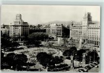 Barcelona 1960 - Plaza Cataluna Straßenbahn Auto