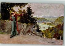 Frau Paar Landschaft Verlag Wolff Nr.1275 Borrmeister, R. Künstlerkarte