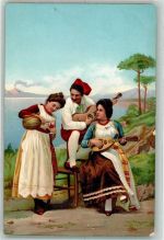 Die Tarantella Frauen Mandoline Wein Trachten Italien