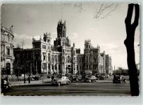 Madrid 1957 Foto AK Postamt Auto Omnibus