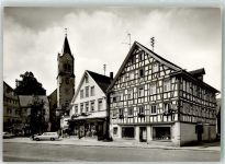 71560 W7158 Sulzbach an der Murr Foto AK Marktplatz Geschäft Auto Kirche