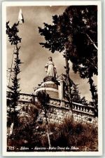 Beirut Foto AK Harissa Denkmal Bronzestatue der Jungfrau Maria
