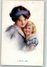Glamour Mutter Kind The Carlton Publishing Co. Series No. 676/5 Barber, C. 1913 Künstlerkarte