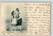 Kinder Kuss Verlag L. Schaller 214 Trachten Elsass 1898