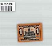 07937 O6570 Zeulenroda 1920 Notgeldschein 1 Pfennig Rathaus