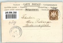 Glückspostkarte mit Kleeduft Marienkäfer Glücksklee Duftkarte 1904 Prägedruck