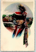 sign. Setkowicz A.Polnische Typen Krakowiak Tracht Polen Künstlerkarte