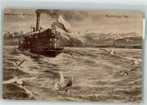 Salon-Dampfer Bavaria Starnberger See Möwen Raddampfer Gebrauchsspuren