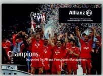 FC Bayern München Werbung Allianz Versicherungen Fußballmannschaft Foto AK