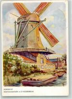 Dordrecht Holzsägewerk am Noorderdijk Windmühle Künstlerkarte