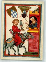 Herr Leuthold von Seven Pferde Falke Frau Wappen Minnesänger