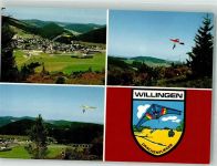 34508 W3542 Willingen (Upland) , Waldeck - Drachenflieger Paraglider über dem Ort