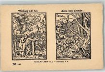 Hans Holbein Totentanz Nr. 3 +4 Tod Künstlerkarte