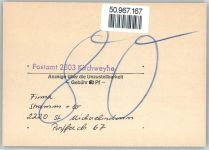 28844 W2803 Kirchweyhe b Bremen - Antwortkarte Anzeige über Paket-Unzustellbarkeit