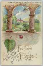 Marienkäfer , Biene , Prägedruck Pfingsten