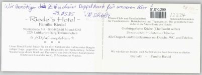 25712 W2224 Burg (Dithmarschen) - Hotel Riedel, Klappkarte