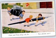 Kinder Poesie Tintenfass Künstlerkarte