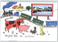 17630 La Flotte - Leporello, Eisenbahn, Hafen, Kuh, Schwein, Hahn, Hase